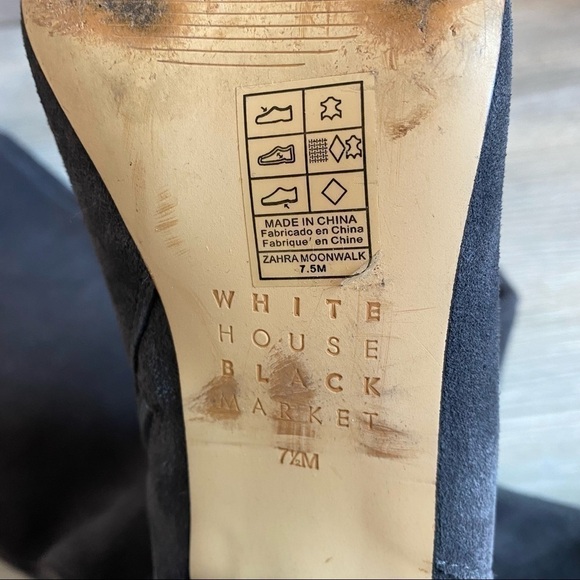 WHBM Zahra Moonwalk Leather suede over the knee grey boot inside zipper size 7.5 - Picture 14 of 14